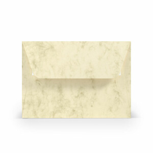 PAPERADO 25 Briefumschläge DIN C6 Haftklebung mit Seidenfutter Chamois Marmora Marmoriert Marmor-Beige - 100 g/m² Kuvert ohne Fenster 11,4 x 16,2 cm - Umschläge mit breiter Verschlussklappe