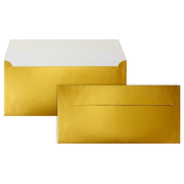50 DIN Lang Brief-Umschläge Gold - 90 g/m² Haftklebung S, 12,90 €